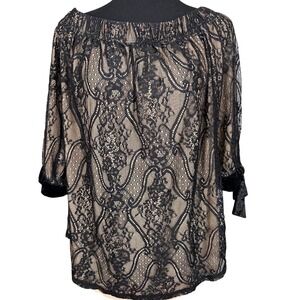 Ashley Stewart Lace Top Plus Size  14/16 Off Shoulder Whimsigoth Fairy Romantic